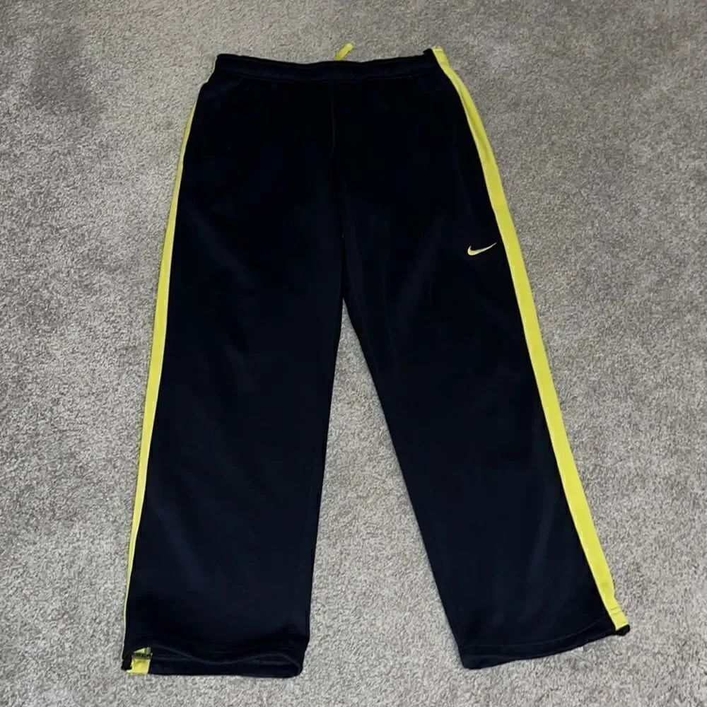 NIKE Blue Gold ThermaFit Cinch leg running Workout gym warm up basketball pants